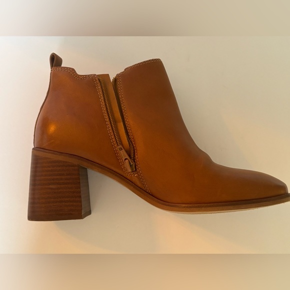 Lucky Brand Basel Leather Ankle Booties Tan Brown Zip Women’s 8.5M - Picture 5 of 12